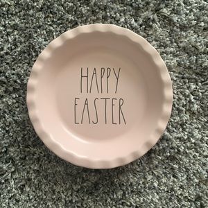 SOLD Rae Dunn Pink LL Happy Easter Pie Plate Dish